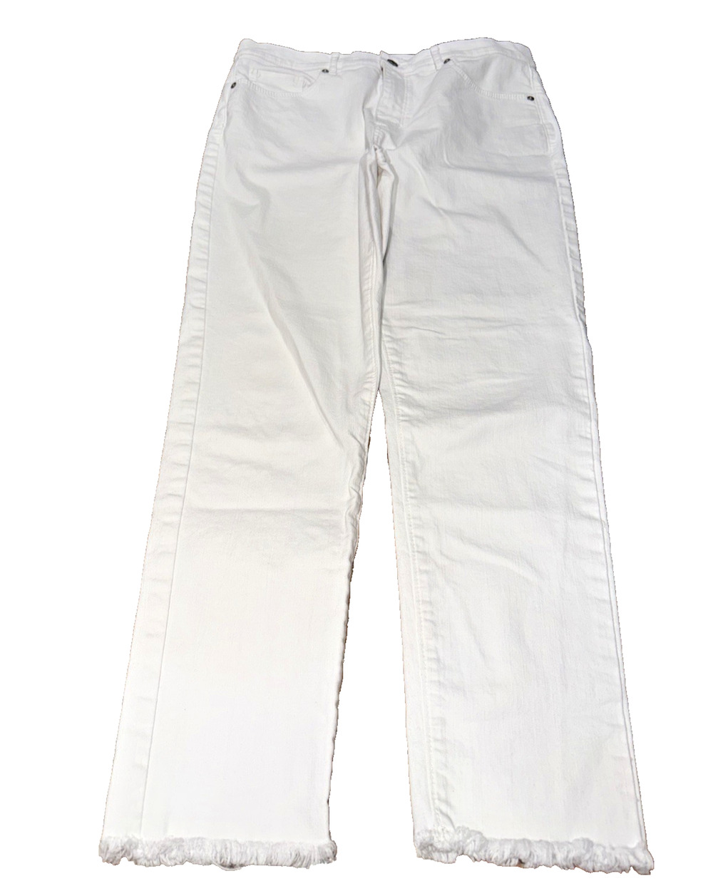 LOFT White Raw Hem Skinny Jeans Size 31/12